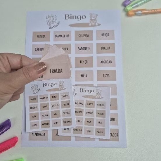Kit Bingo Personalizado Chá de Bebê  - Escolha a Arte no Chat