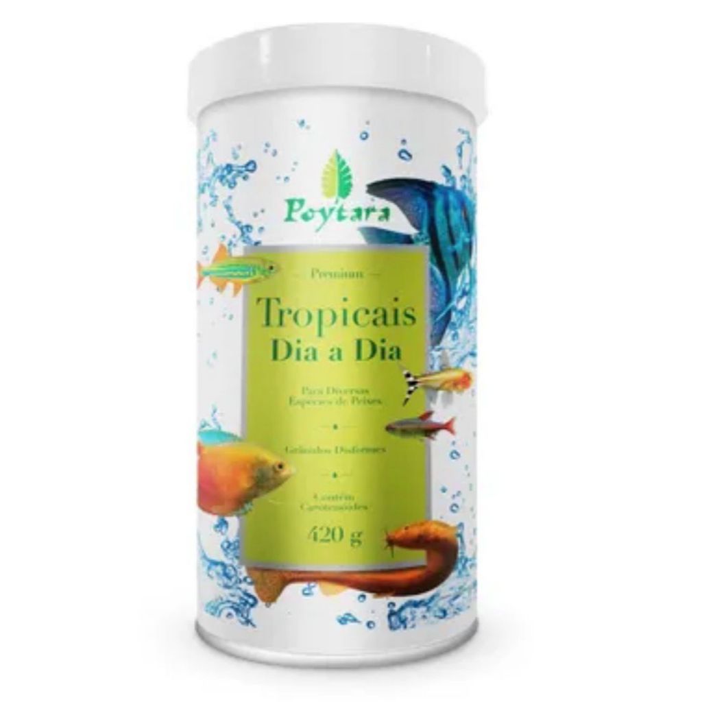 Raçao Poytara Tropicais Dia A Dia 420g Peixes Aquario em Oferta na Shopee