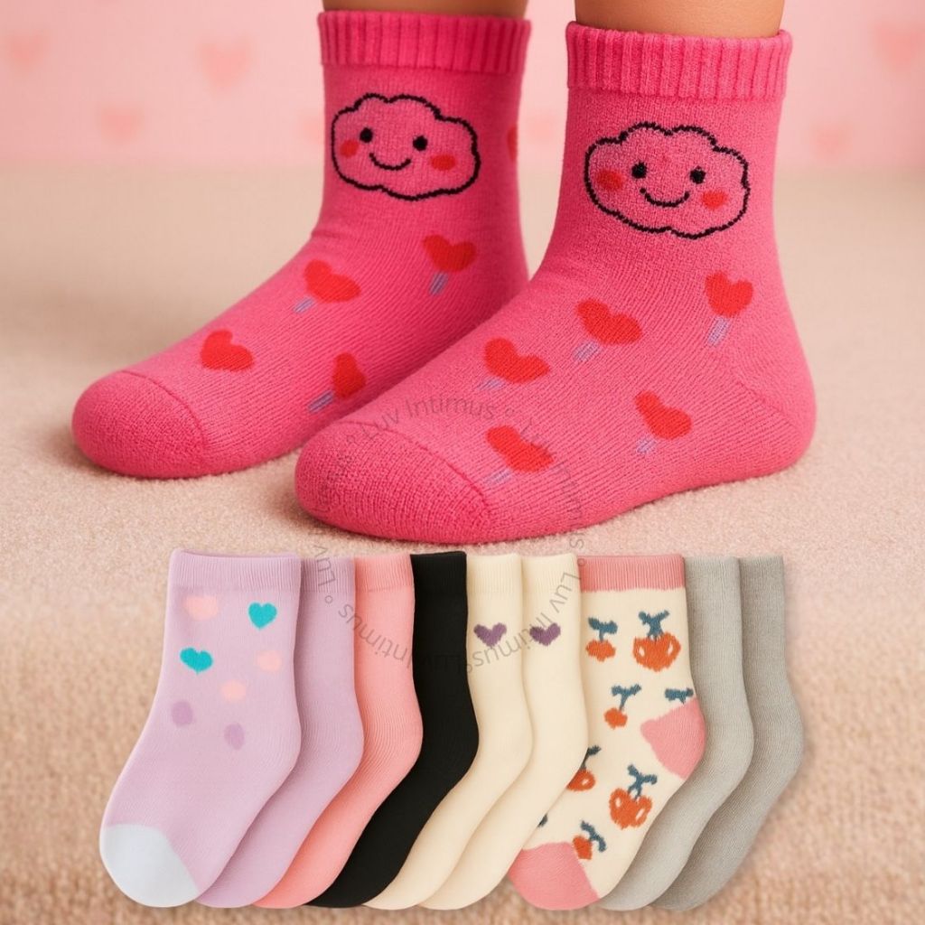 Kit 12,9 ou 6 Pares de Meias Infantis Menina Leves e Confortáveis 2 a 10 Anos