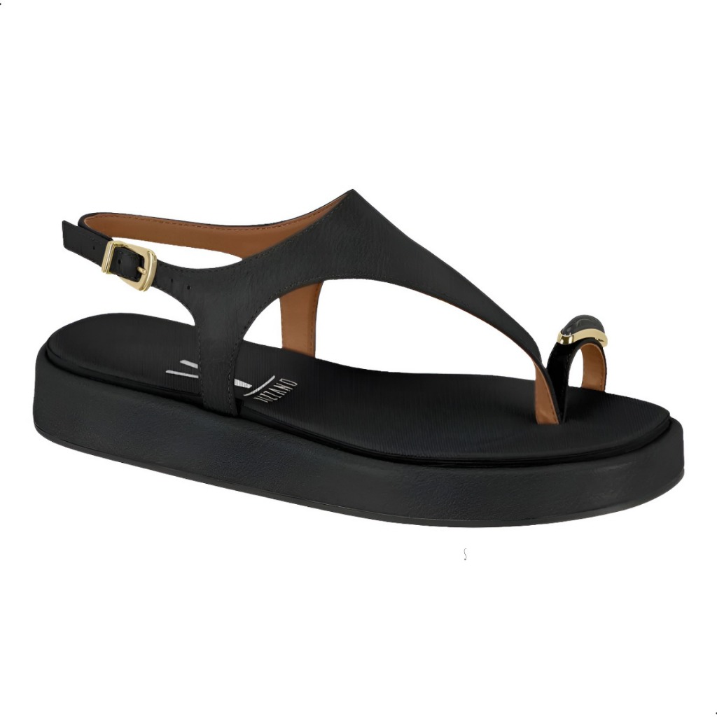 Papete Feminino Vizzano Flatform Conforto Dedo Ring Toe Leve Fechada Festa Flat Flatform Gladiadora