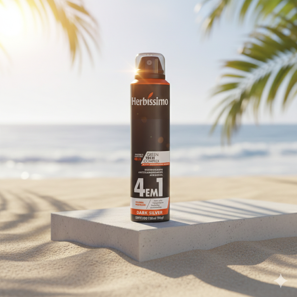 Desodorante Aerosol Antitranspirante Herbíssimo Dark Silver 150Ml em Oferta na Shopee