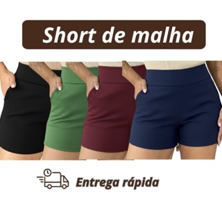 Short feminino Malha Estica Confortável New Premium em Oferta na Shopee