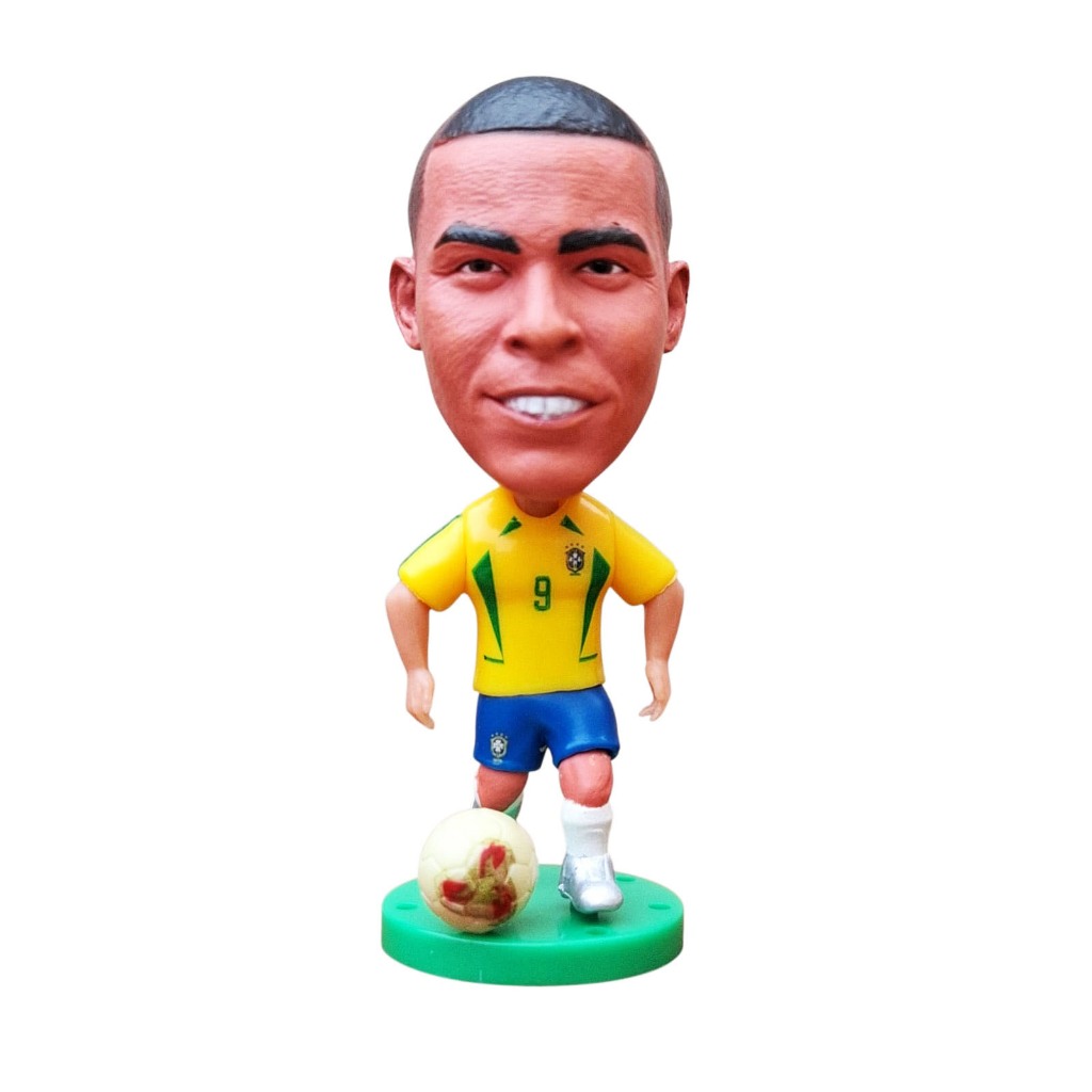 Mini Craque do Ronaldo Brasil Soccerwe Boneco Miniatura Jogador de Futebol Colecionável