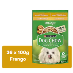 Pack Dog Chow Adultos Raças Pequenas Frango com 36 Sachês 100g