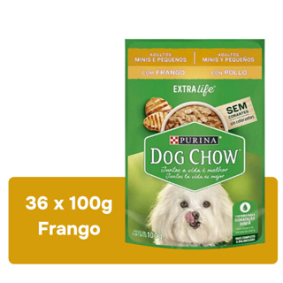 Ração Úmida Dog Chow Cães Adultos Raças Pequenas sabor Frango - 36 unidades de 100g em Oferta na Shopee