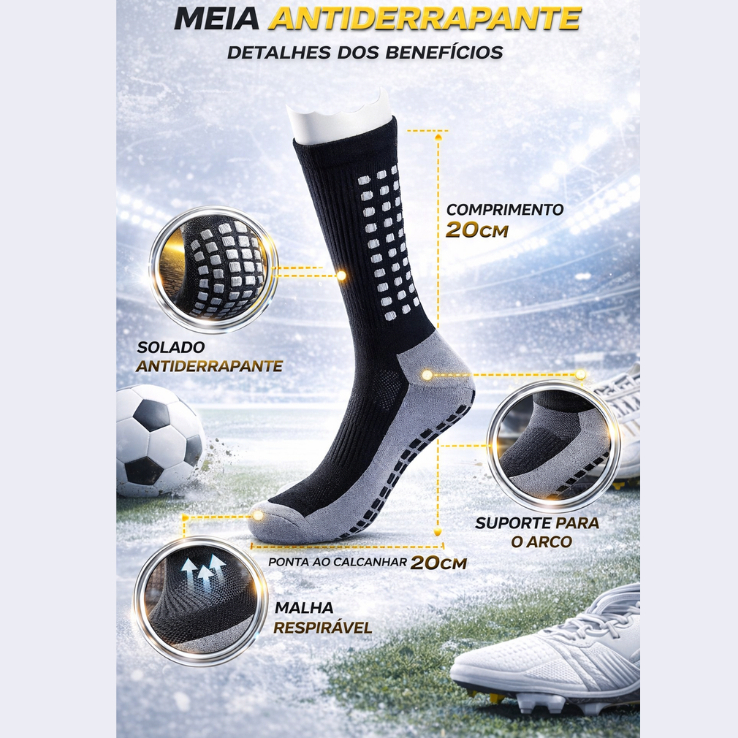 Kit Meias Antiderrapante Esportiva Futebol Treino Meia Socks Trusox Promoção Envio imediado Tamanho 40-46 Unisexo — imagem 2 de 2