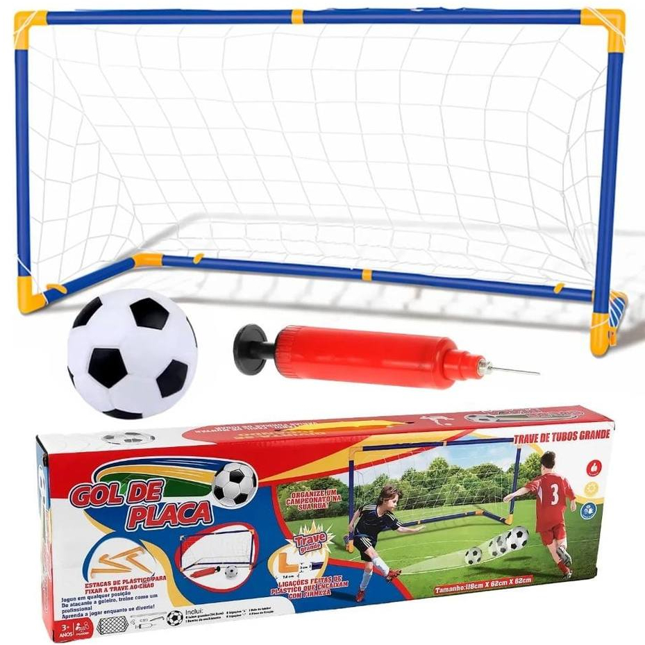 Kit Gol De Futebol Infantil Fácil Montagem Com Bola E Trave