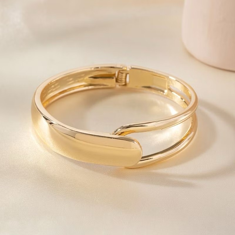 Simples Irregular Chunky Manguito Pulseiras Fácil De Combinar Elegante Na Moda Pulseira Minimalista Jóias Para Aniversár