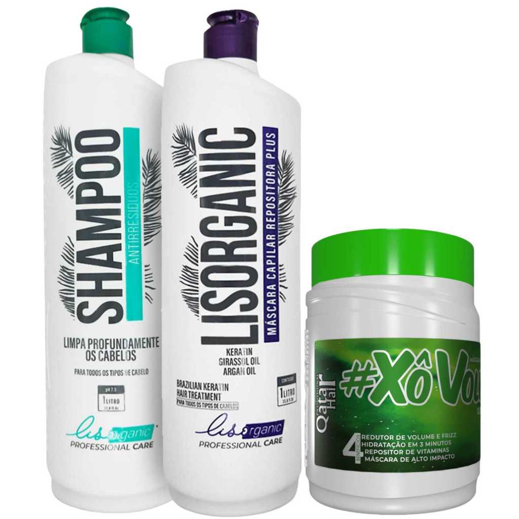 KIT LISORGANIC 1L + QUIABO XÔ VOLUME 1kG — DISCIPLINA E CONTROLE TOTAL
