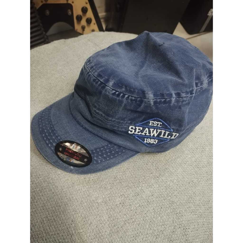 Boné azul Sea Wild estilo militar/baseball ajustável