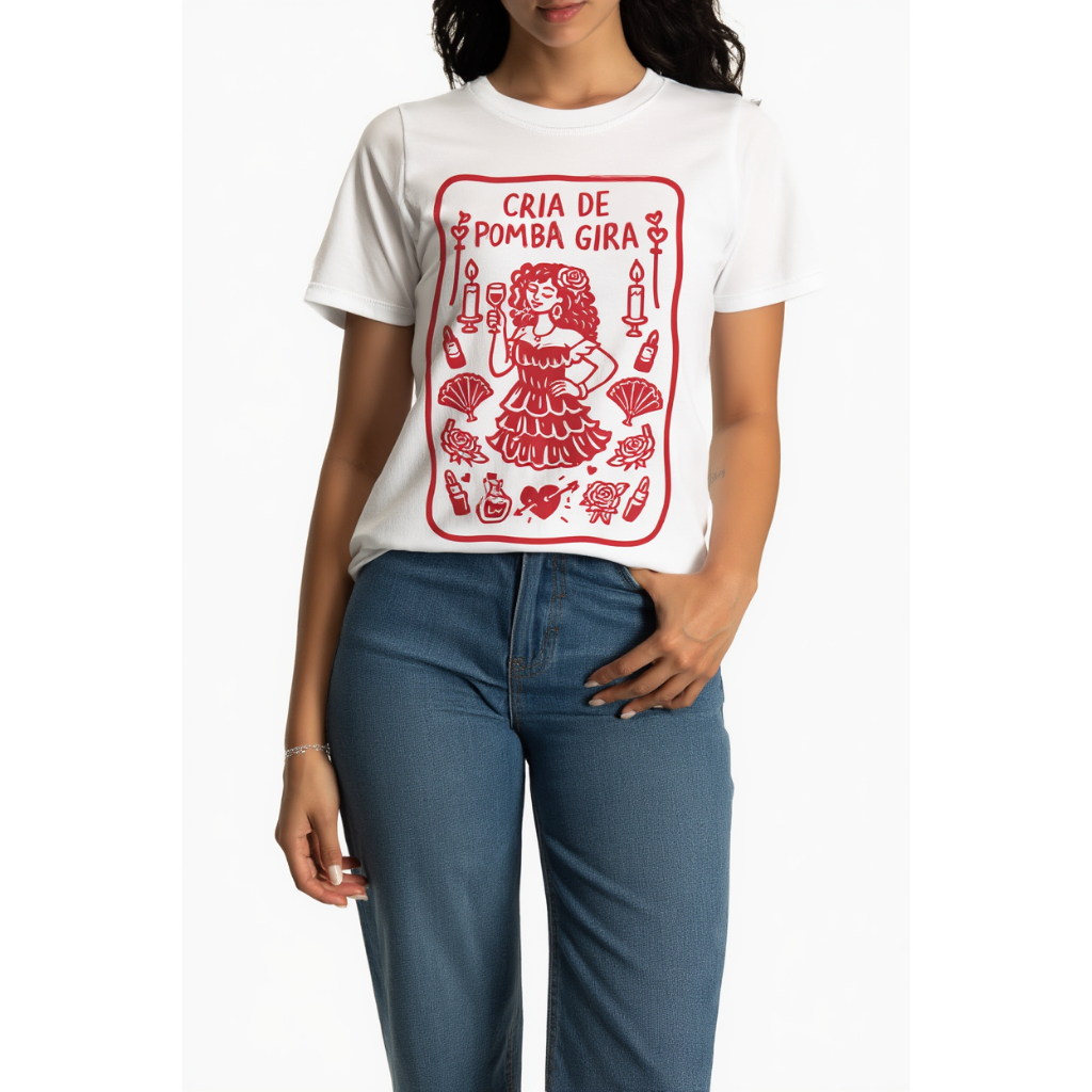 Camiseta Cria de Pomba Gira Ana Paula BBB/ Umbanda/Candomblé Unisex Slim / 100%Algodão