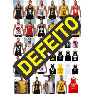 Camiseta Regata Cavada Academia Musculação  Masculina Lisa com Defeito em Oferta na Shopee