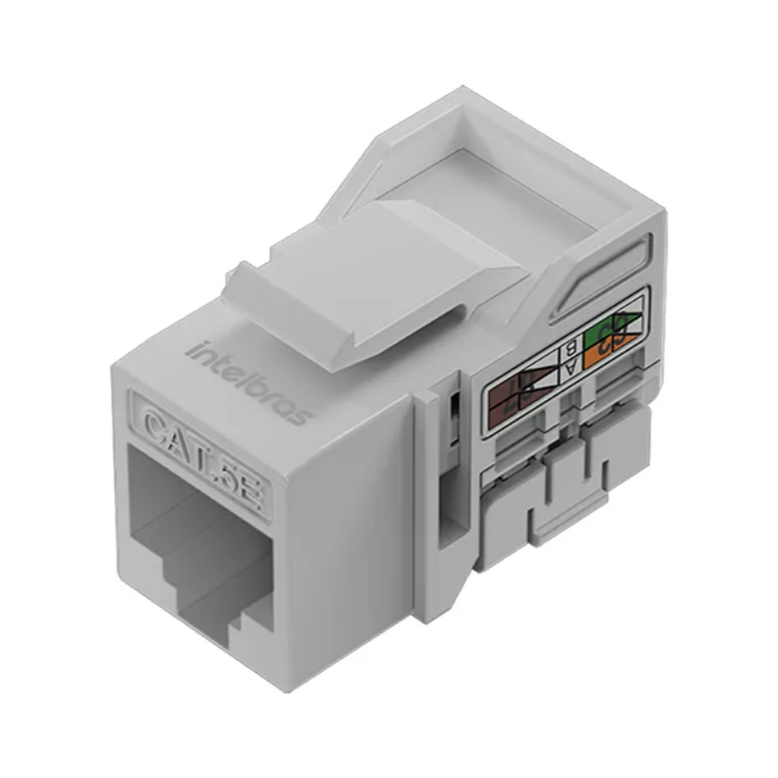 Conector RJ45 Fêmea 90º Keystone Jack CAT 5E Intelbras