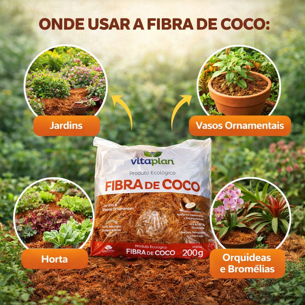 Fibra de Coco Premium Jardinagem  Vasos em Oferta na Shopee
