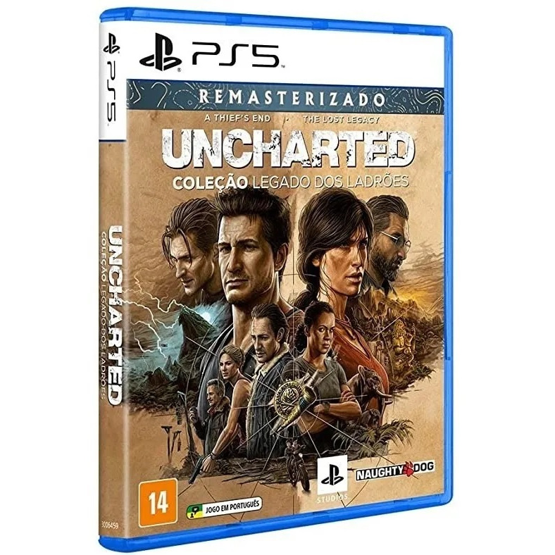 2 JOGOS - UNCHARTED 4 A THIEFS END + THE LOST LEGACY (MÍDIA FÍSICA) - Jogo Novo Original e Lacrado - PS5