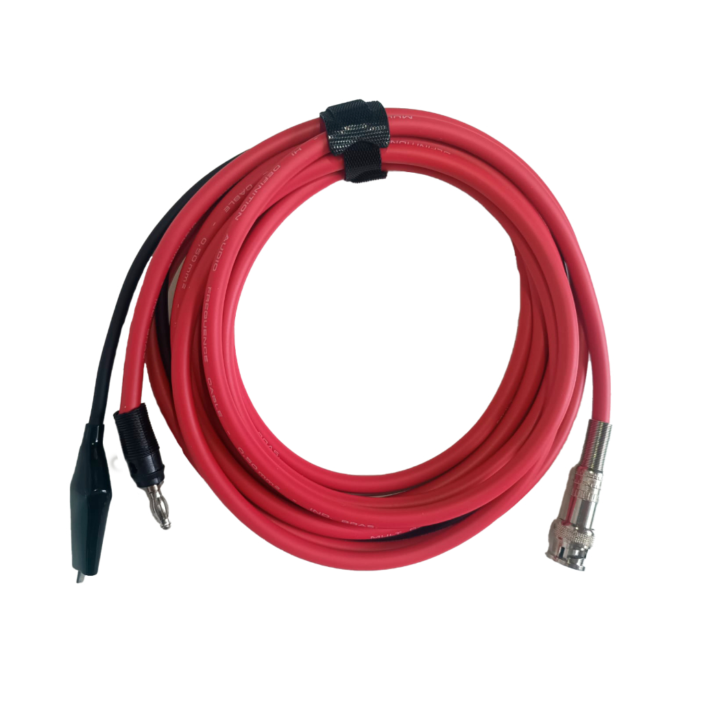 Cabo para osciloscópio  emborrachado com aterramento  6mm  BNC Pino BANANA com 3 metros