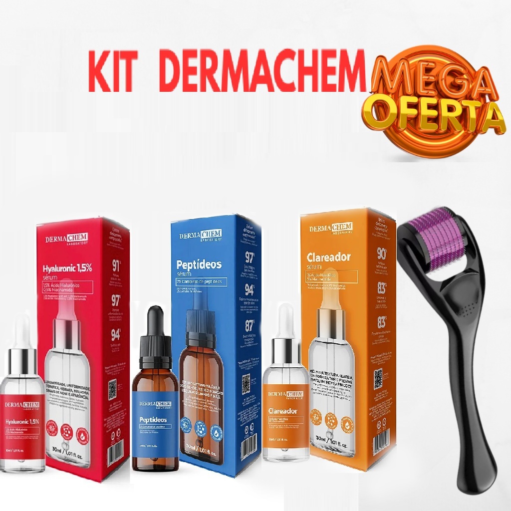 Peptídeos Ácido Hiálurônico Niacinamida Alta Concentração Microagulhamento Dermaroller 0.5 1.0 1.5