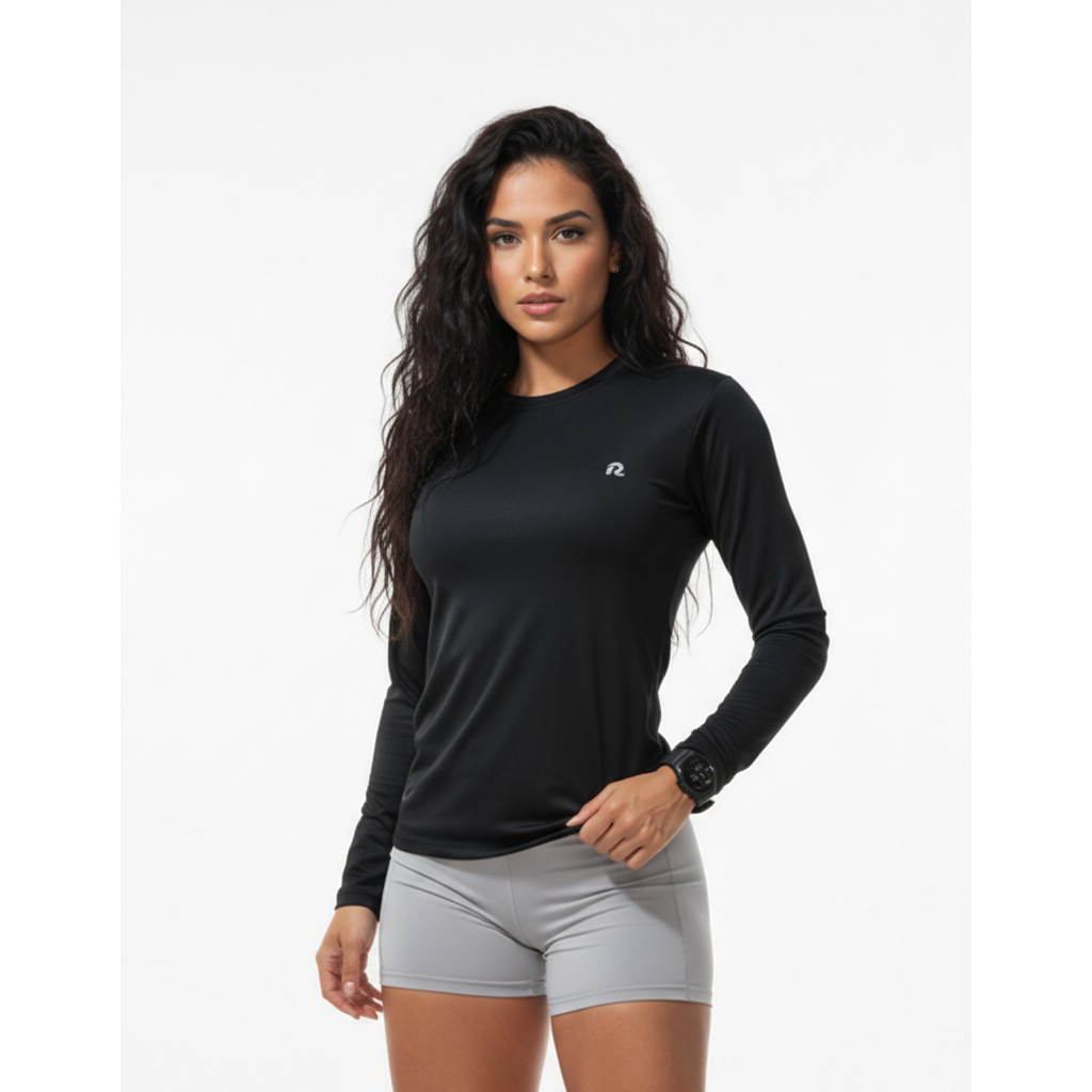 Camisa Térmica Manga Longa Blusa UV 50+ Segunda Pele Camiseta Roupa de Baixo Esporte Praia Piscina em Oferta na Shopee