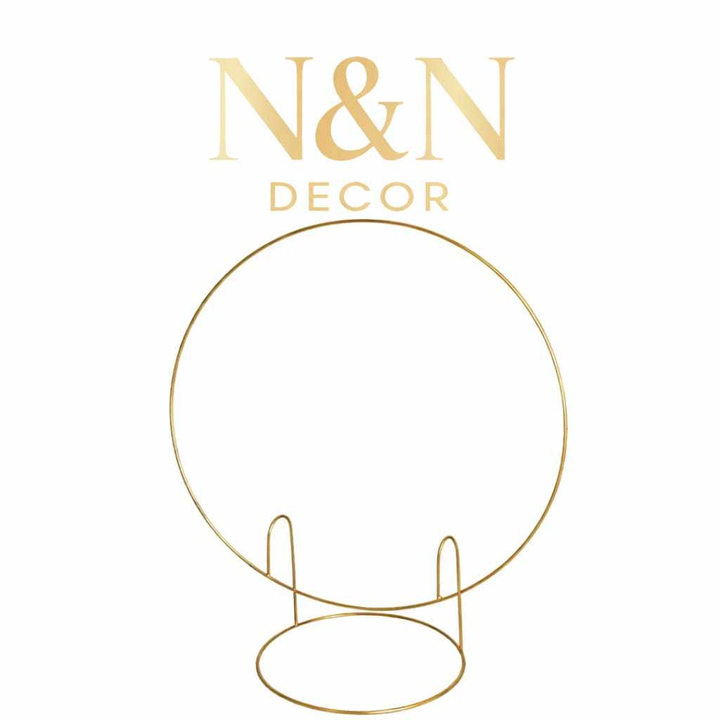 Arco Redondo de Mesa 50cm com Estrutura Resistente em Aço Dourado