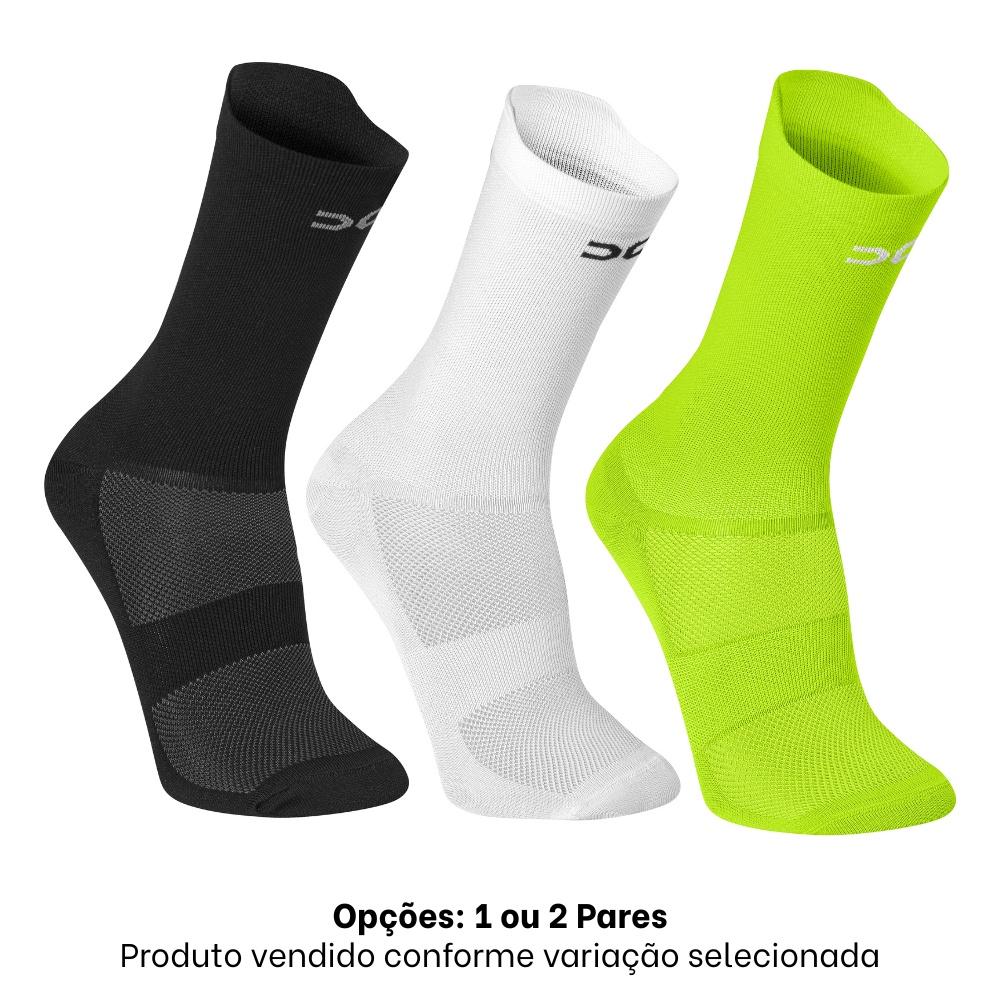 Meia de Corrida Esportiva Poliamida Adulto Punho 3d Respirável Ciclismo Cano Médio 1 ou 2 Pares