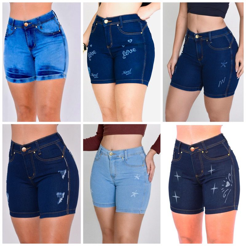 kit 10 Bermudas MEIA COXA Feminino Jeans elastano Atacado Revender Lycra