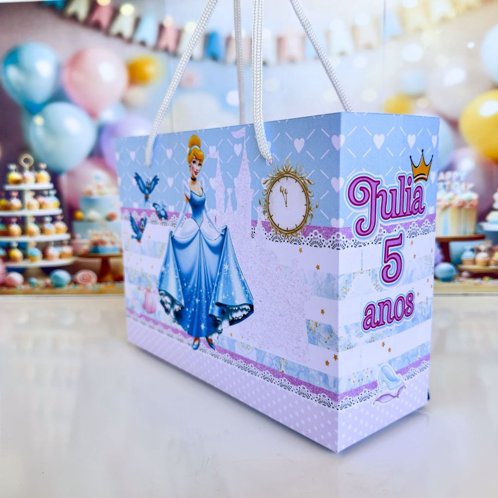 Sacolinha Surpresa personalizada CINDERELA - Personalizados SACOLAS CINDERELA -  PEGUE E MONTE