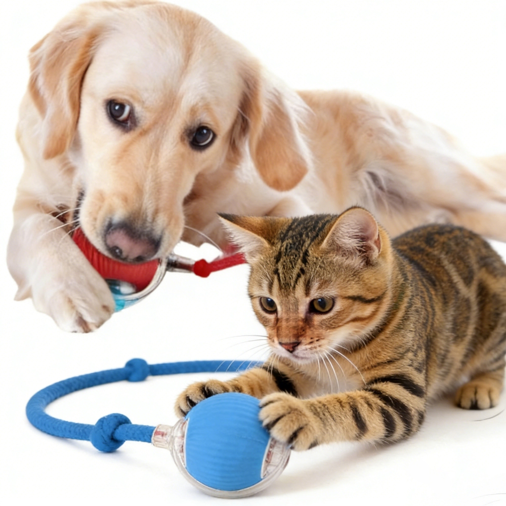 Brinquedo para Gato Automático Bolinha Interativa e Varinha Petisco Resistente Mordidas e Desgaste Para Gatos Exercitare
