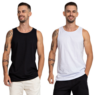 Kit 2 Regatas Masculinas Algodão Academia Várias Cores em Oferta na Shopee