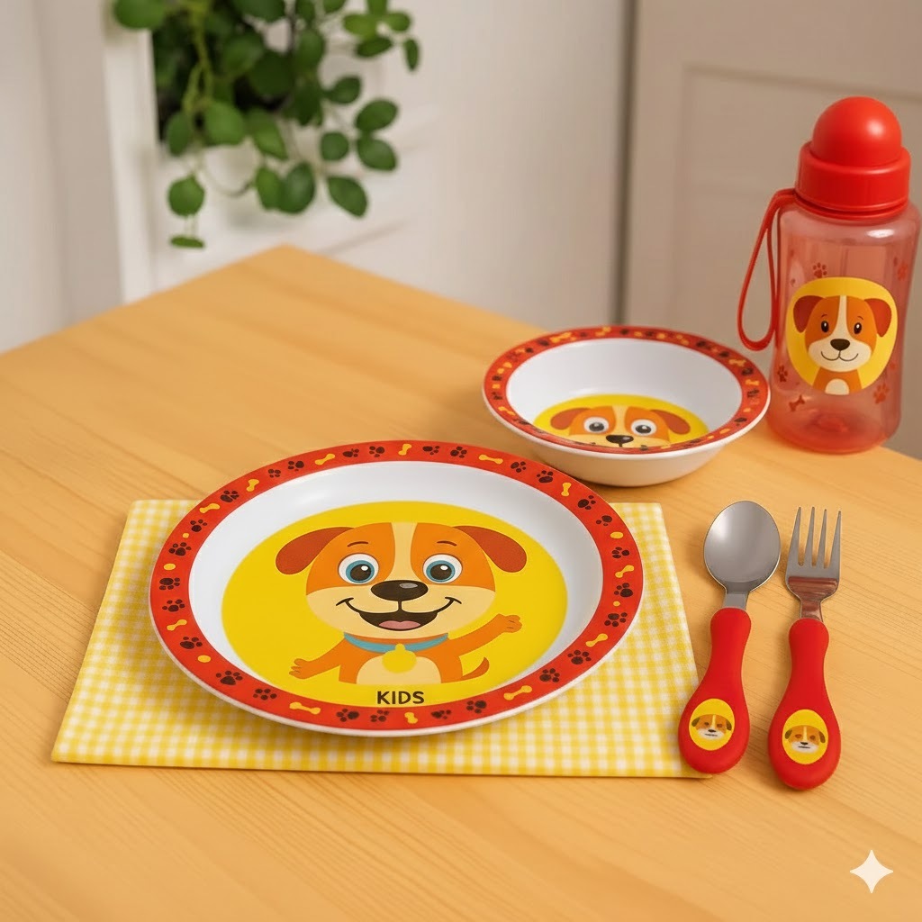 Kit Infantil Alimentação Talheres Inox Prato Bebê Colorido em Oferta na Shopee