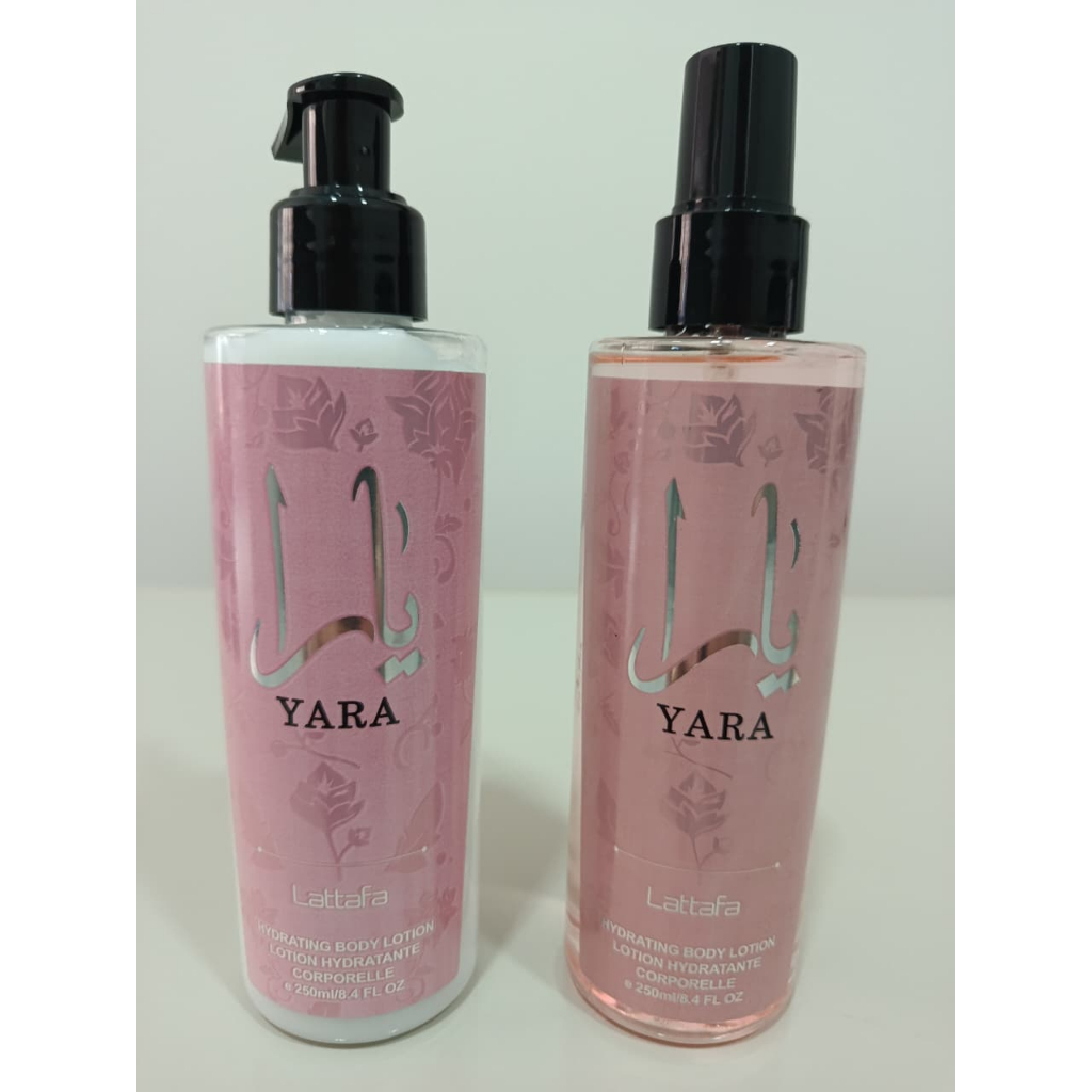 Kit Luxo Árabe Yara Rosa Tous Fakhar Sabah - Creme Corporal + Body Splash 250ml - Cheiro das Blogueiras Originais em Oferta na Shopee