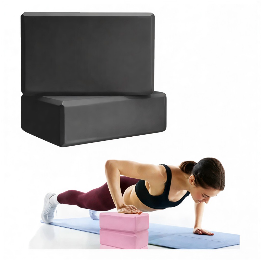 Imagem Kit 2 Bloco de Yoga Tijolinho para Ioga e Pilates 20x11x7cm Fisioterapia Alongamento