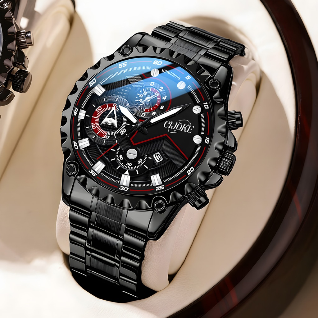 Relógios de luxo para homens- aço inoxidável à prova d'água- mineral resistente ao desgaste- luminoso em Oferta na Shopee
