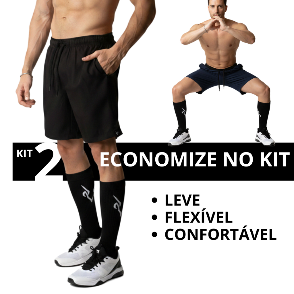 Kit 2 Bermudas Masculinas Shorts Tactel Leve Academia Corrida Treino em Oferta na Shopee