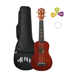 Ukulele Soprano Alpha Ambidestro Infantil Iniciante com Bag e Palheta