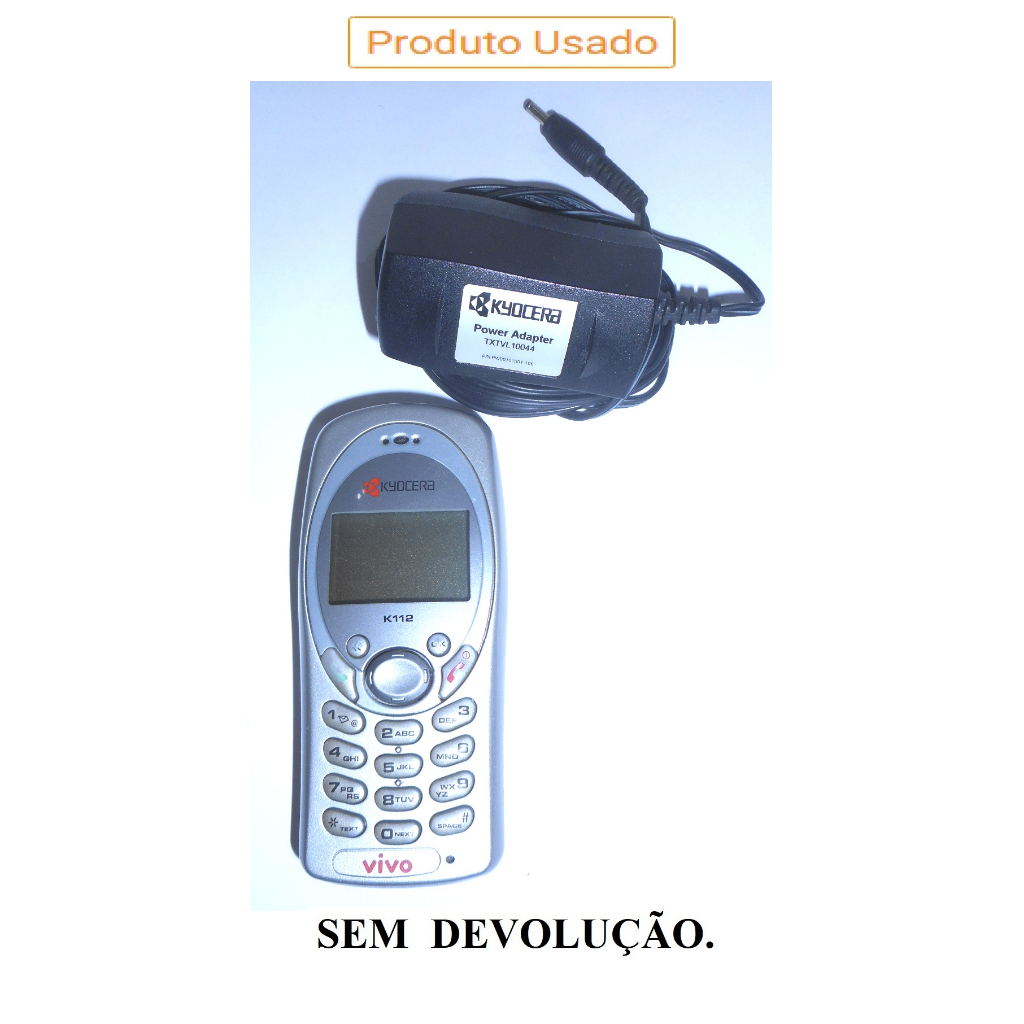 Celular CDMA NÃO LIGA Kyocera K112 VIVO + Recarregador Fonte Peças Conserto Básico Clássico Antigo