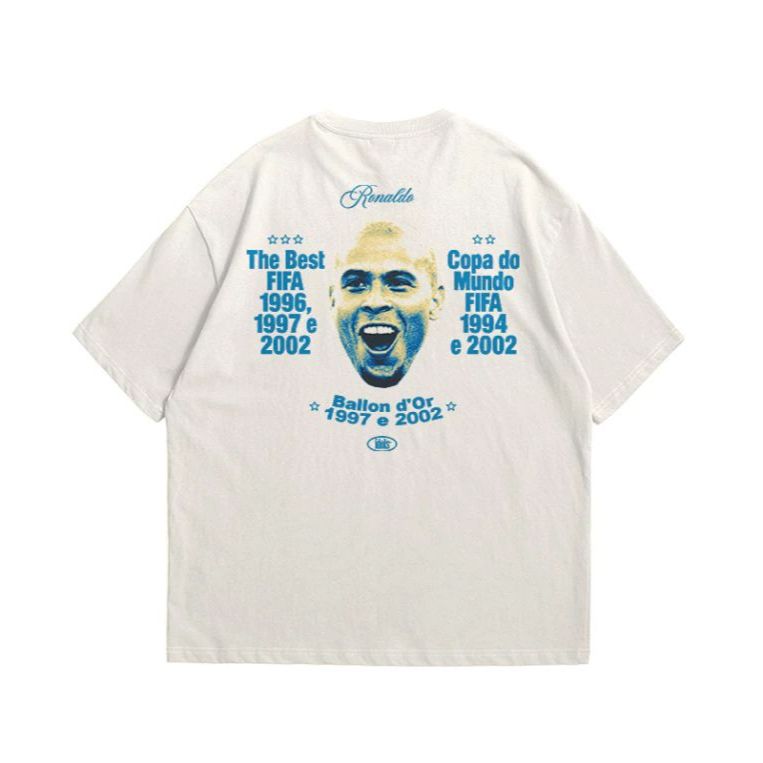 Camiseta Oversized Futebol Copa Do Mundo Ronaldo Fenômeno Brasil Hexa Streetwear 100% Algodão