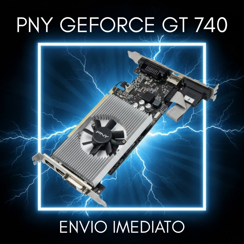 Placa de Vídeo PNY GeForce GT 740 2GB DDR3 PCIe HDMI VGA DVI – Desempenho para PC e Jogos