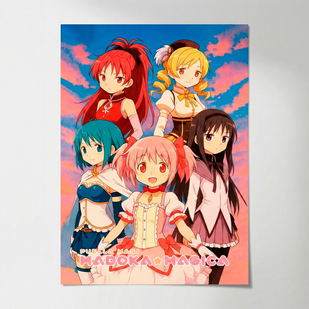 Poster Adesivo Anime Madoka Magica Papel Matte 20x28cm Tinta Pigmentada Decoração Otaku Premium