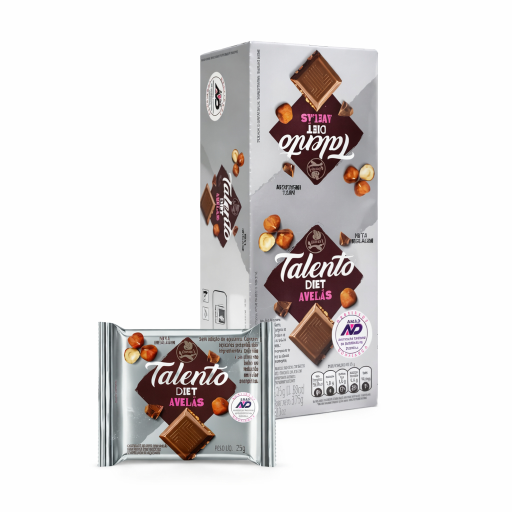 Chocolate Diet Com Avelã Mini Talento 25g 15un - Garoto - Promoção em Oferta na Shopee