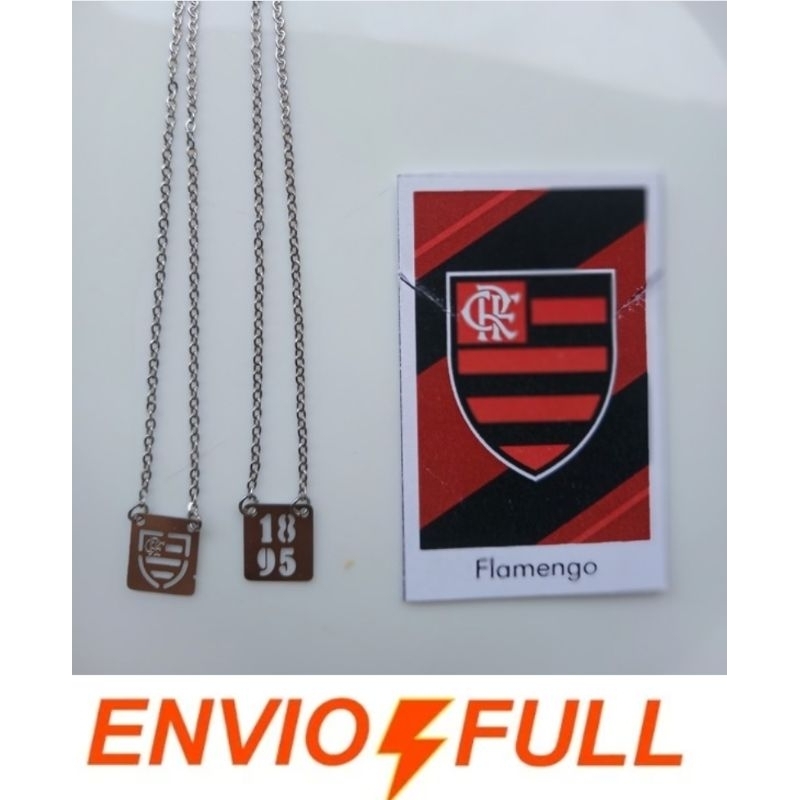 Cordão Escapulário Fla Em Aço Inoxidável 60 cm Masculino Feminino Hipoalergênico