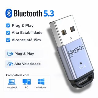 Adaptador USB Bluetooth 5.3 Hrebos AD 228 Para PC E Laptop Receptor E Transmissor Sem fio em Oferta na Shopee