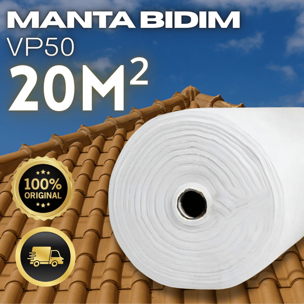 Manta Estruturante VP50 20m² Impermeabilização Telhado Laje Anti Infiltração Para Manta Líquida