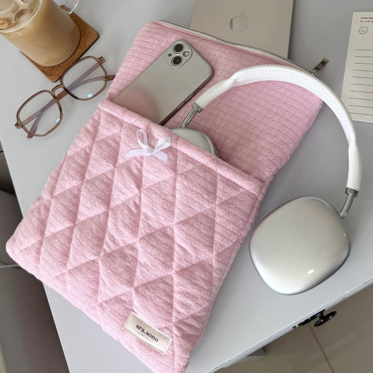 Capa Notebook Acolchoada Matelassê - Rosa Atoalhada