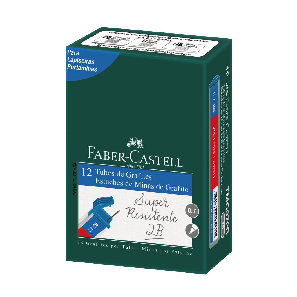 Grafite Faber 0,7 Extra Macio 2B 24 Minas Caixa C/ 12 Tubos em Oferta na Shopee