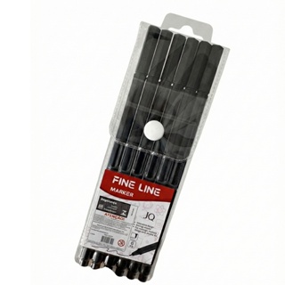Kit 6 Caneta Preta Fine Line Ponta Fina 0.4mm em Oferta na Shopee