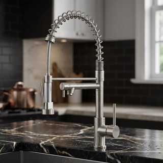 Torneira De Cozinha Aço Inox Escovado 50cm Ducha Flexível Gourmet Monocomando em Oferta na Shopee