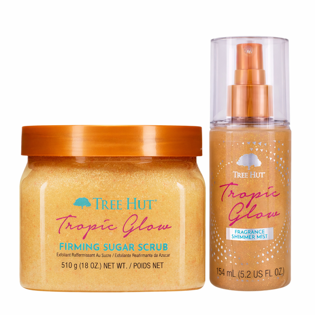 Kit Tree Hut Tropic Glow Esfoliante Corporal + Body Mist Shimmer Importado Original