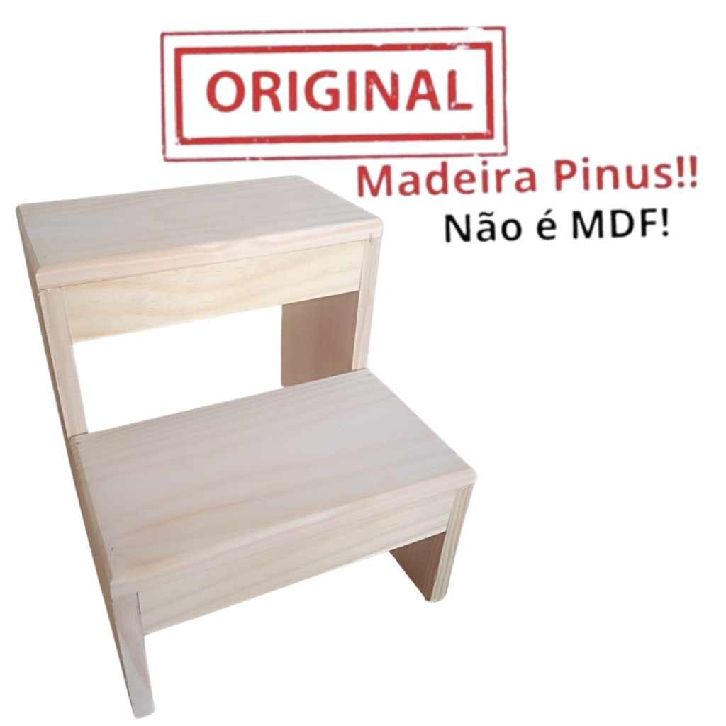 Escadinha Dois Degraus Auxiliar Consultório Estética Crianças Pets Manicure e Assistente de Maca em Oferta na Shopee