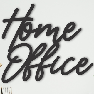 Placa Quadro Decorativo Home Office Escritório Lettering EAD Georado Madeira MDF Com Fita Dupla Face Adesiva Preto Fosco