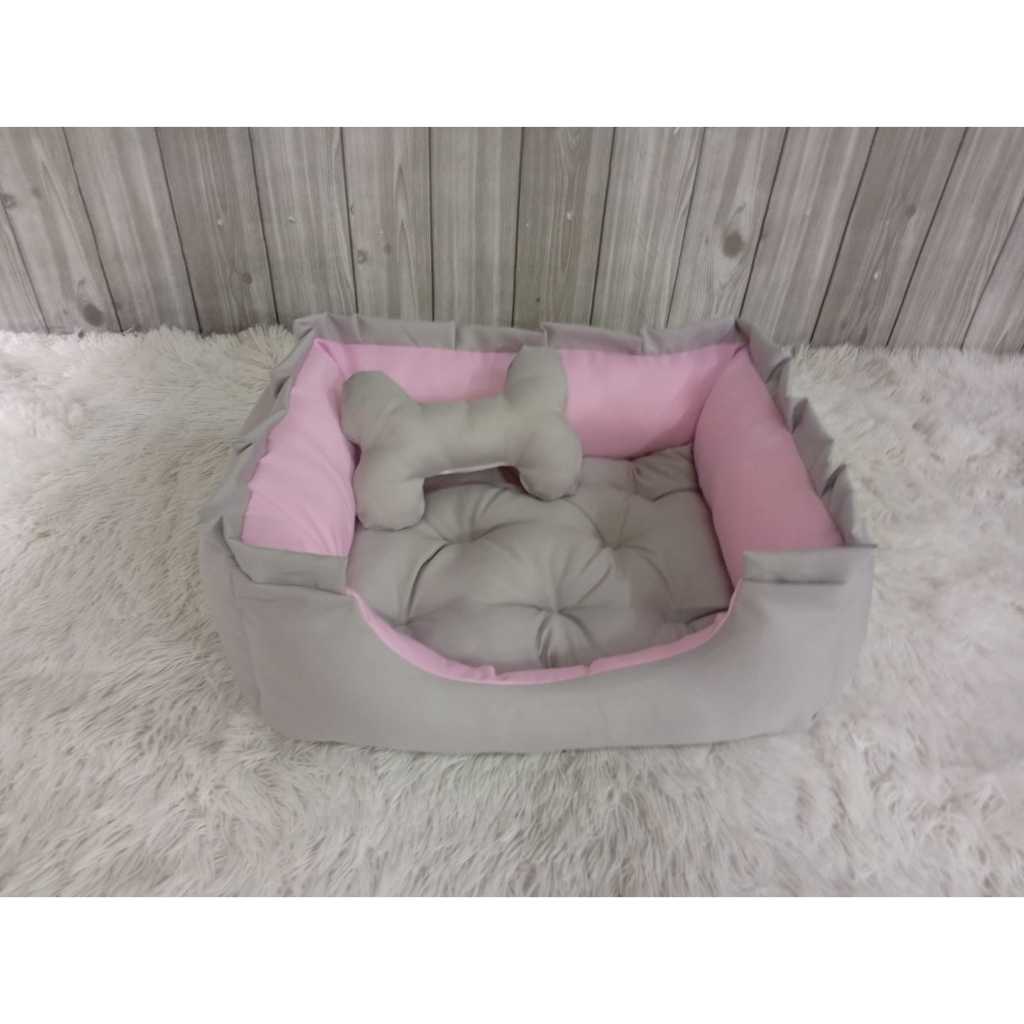 Cama Colchão M Caminha Pet Gato Cahorro Cama Rosa 55x60 Rosa/cinza Liso